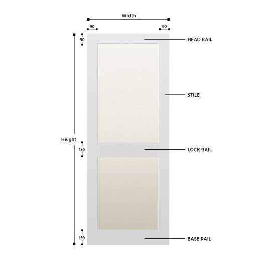 Glazed 2 Panel Hardwood Shaker Door - Foxstow