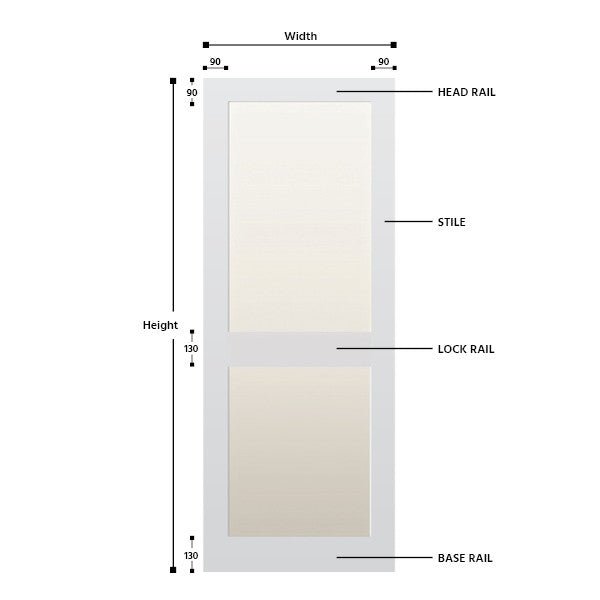 Glazed 2 Panel Hardwood Shaker Door - Foxstow