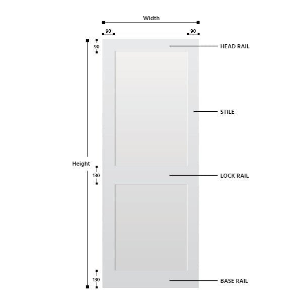 2 Panel Primed Hardwood Shaker Door - Foxstow