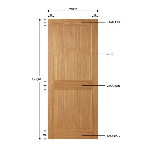 2 Panel Oak Shaker Door - Foxstow