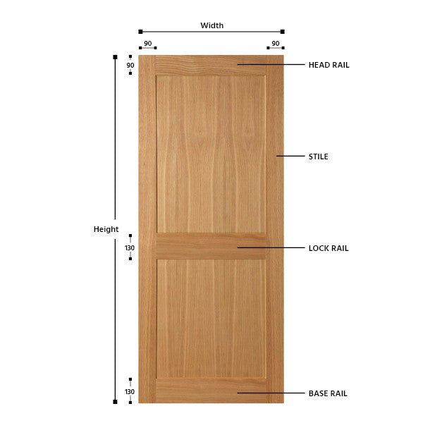 2 Panel Oak Shaker Door - Foxstow