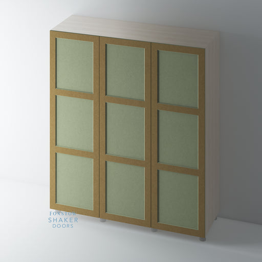 Bare, 3 Panel Shaker Wardrobe Door with OVOLO Mouldings - Foxstow