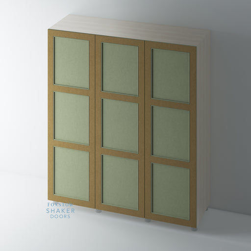 Bare, 3 Panel Shaker Wardrobe Door with STAFF BEAD Mouldings - Foxstow