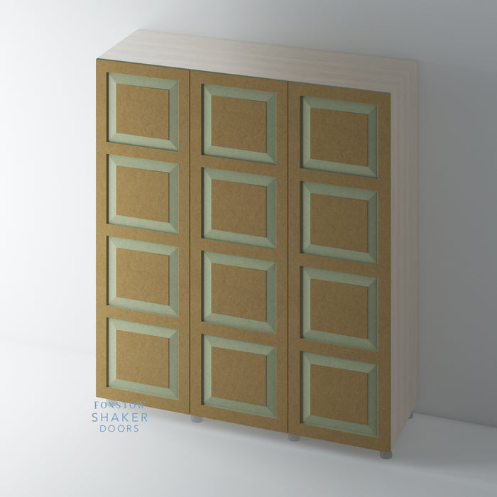 Bare, 4 Panel Raised Panel Shaker Wardrobe Door - Foxstow