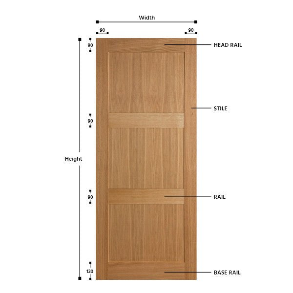 3 Panel Oak Shaker Door - Foxstow