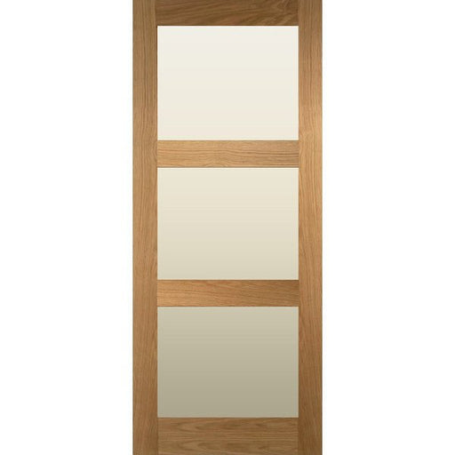 Glazed 3 Panel Solid Oak Shaker Door - Foxstow