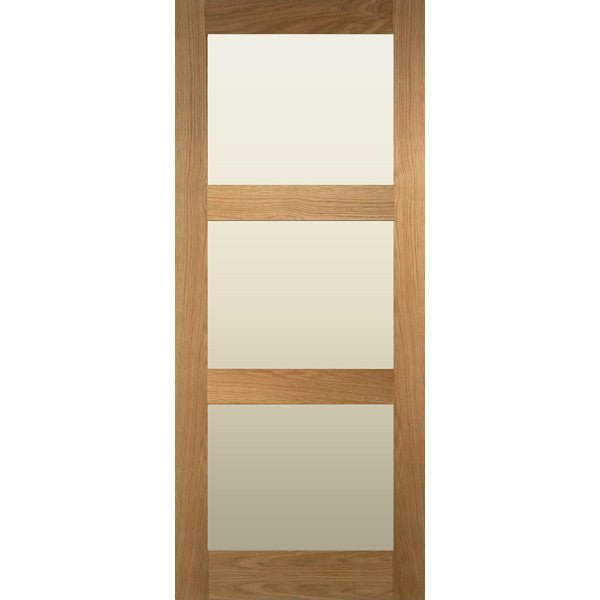 Glazed 3 Panel Solid Oak Shaker Door - Foxstow