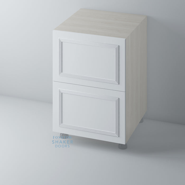 Primed, Flat Panel Drawer Front with REED Mouldings - Foxstow