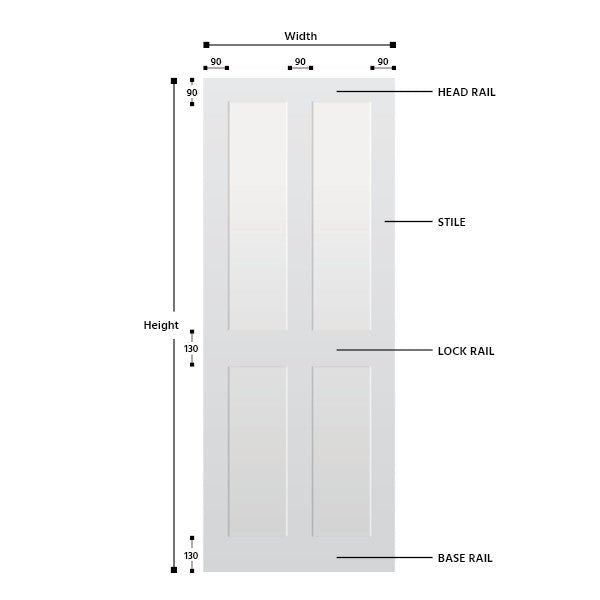 4 Panel Vertical Hardwood Shaker Door - Foxstow