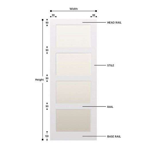 Glazed 4 Panel Hardwood Shaker Door - Foxstow