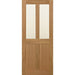 Top Half Glazed 4 Vertical Panel Solid Oak Door - Foxstow