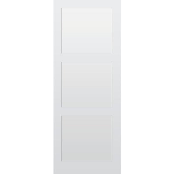 3 Panel Primed Hardwood Shaker Door - Foxstow