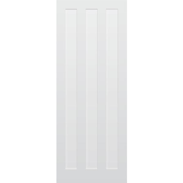 3 Panel Vertical Primed Hardwood Door - Foxstow