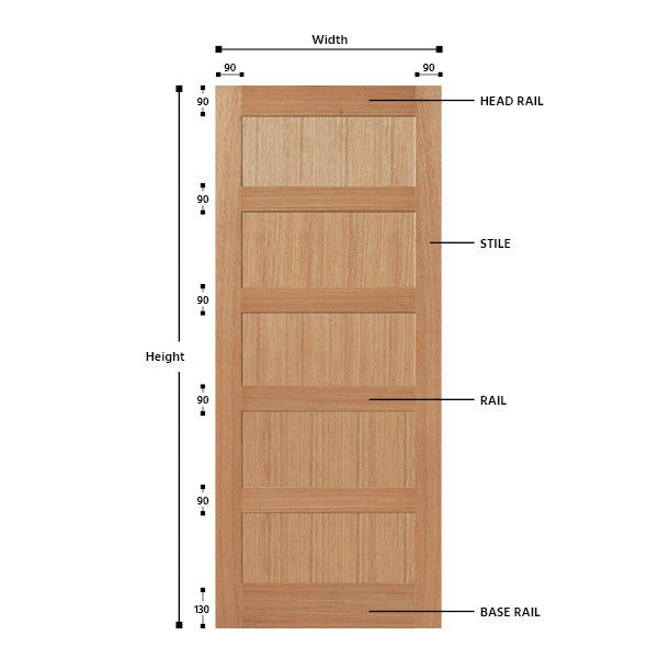 5 Panel Oak Shaker Door - Foxstow