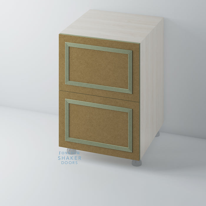 Bare, Flat Panel Drawer Front with Reed Moulding for IKEA METOD - Foxstow
