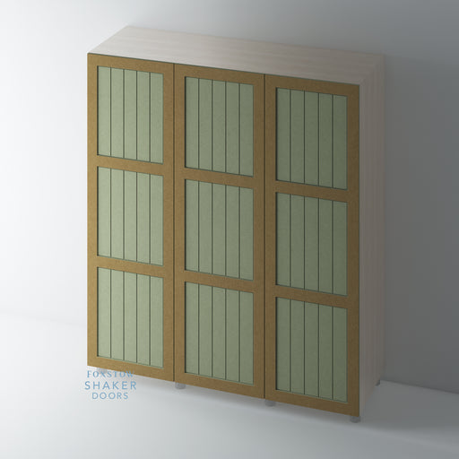Bare, 3 Panel Shaker Wardrobe Door with TONGUE & GROOVE Panel - Foxstow