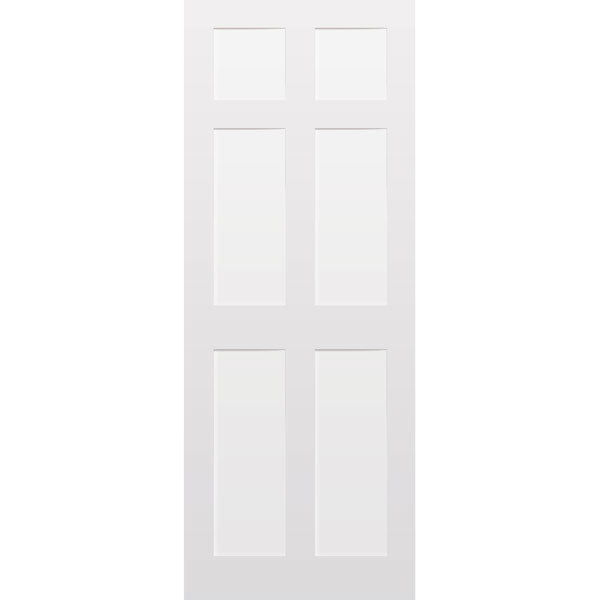 6 Panel Primed Hardwood Shaker Door - Foxstow