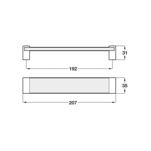 Bryon. Zinc Alloy with Tempered Glass, Bar Handle - Foxstow