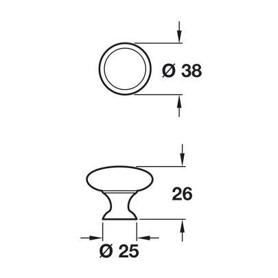 Henrietta, Zinc Alloy, Knob - Foxstow