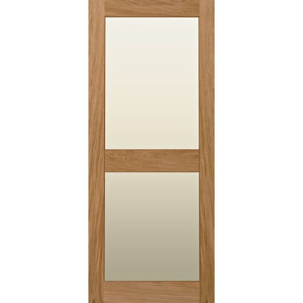 Glazed 2 Panel Solid Oak Shaker Door - Foxstow