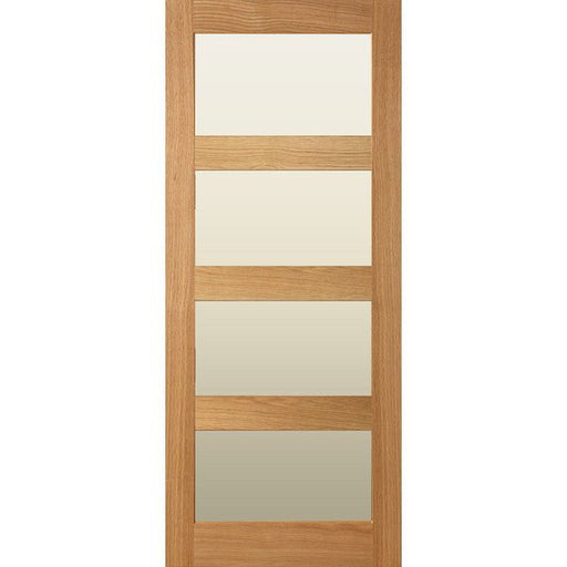 Glazed 4 Panel Solid Oak Shaker Door - Foxstow