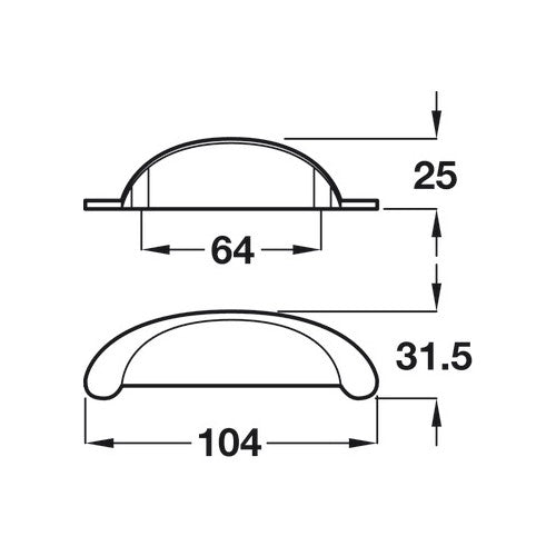 Knightsbridge, Zinc Alloy, Cup Pull Handle - Foxstow