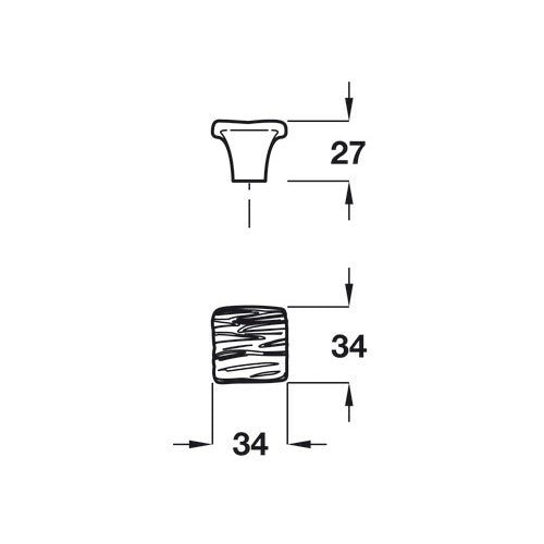 Oasi, Zinc Alloy, Knob - Foxstow
