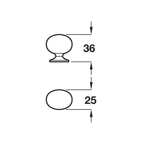 Oval, Zinc Alloy, Knob - Foxstow