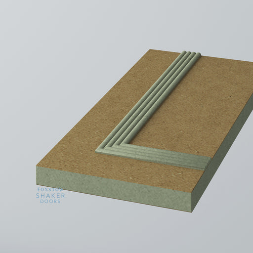 Bare, Flat Panel Drawer Front with Reed Moulding for IKEA METOD - Foxstow
