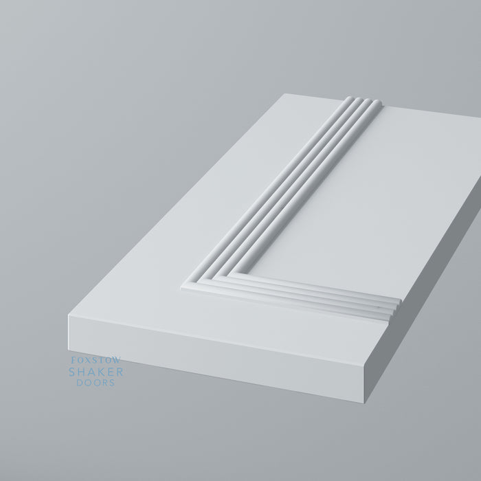 Primed, Flat End Panel with Reed Mouldings for IKEA METOD - Foxstow