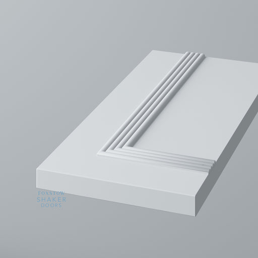 Primed, Flat Panel Kitchen Door with REED Mouldings - Foxstow