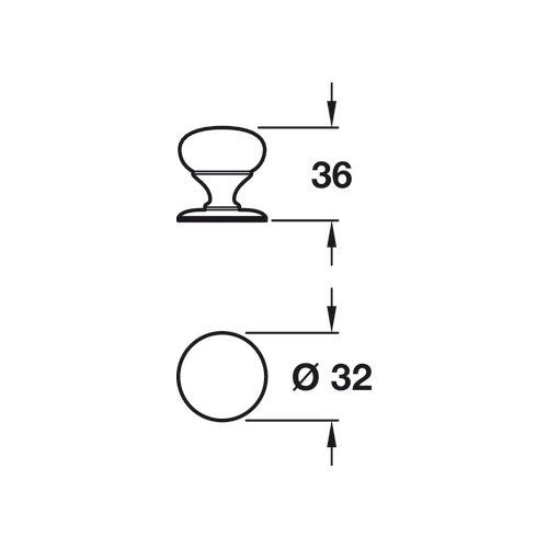 Salso, Brass, Knob - Foxstow